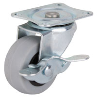 ProSource JC-N05-G Swivel Caster with Brake, 2 in Dia Wheel, 23 mm W Wheel,