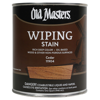 Old Masters 11904 Wiping Stain, Cedar, Liquid, 1 qt, Can
