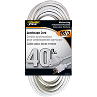 CORD EXT OUTDOOR 16/3X40FT WHT