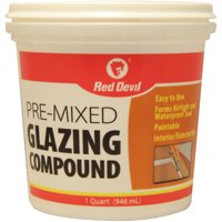 Red Devil 0664 Glazing Compound, Solid, Mild, Off-White, 1 qt Tub