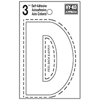 30514 3IN WHITE VINYL LETTER D