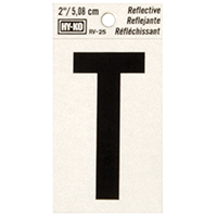 LETTER HOUSE T 2IN REFL BLK