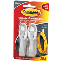 Command 17304 Cord Bundler, Plastic, White