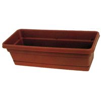 Southern Patio WB2412TC Window Box Planter, 7.22 in H, 23-3/4 in W, 8 in D, Rectangular, Rolled Rim 