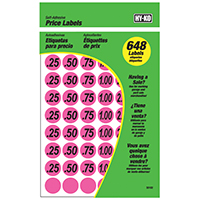 YARD SALE PRICE LABELS PINK