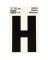 HY-KO RV-50/H Reflective Letter, Character: H, 3 in H Character, Black