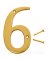 4" SOLID BRASS NUMBER 6