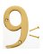4" SOLID BRASS NUMBER 9