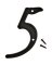 HY-KO PN-29/5 House Number, Character: 5, 4 in H Character, Black Character,