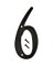HY-KO PN-29/6 House Number, Character: 6, 4 in H Character, Black Character,