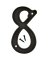 HY-KO PN-29/8 House Number, Character: 8, 4 in H Character, Black Character,