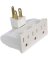 PowerZone OR101100 Outlet Adapter, 125 V, 3 -Outlet, White