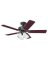 Hunter 53067/25587 Ceiling Fan, 4696 cfm Air, 5-Blade, Cherry/Walnut Blade, 52 in Sweep, 3-Speed, Wi