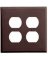 WALL PLATE 2GNG DPLX RECPT BRN