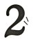 HY-KO DC-3/2 House Number, Character 2, 2 in W x 3-1/2 in H Character, Black