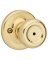 Kwikset 300T3CP Privacy Door Knob; Polished Brass