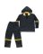 3PCS NYLON RAIN SUIT BLK/PVC L