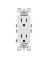 DECOR RECP 2P 15A-125V WHT 10PK