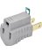 Eaton Wiring Devices BP419GY Outlet Adapter with Grounding Lug; 2-Pole; 15