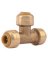 TEE PUSH FIT DZR BRASS 1/4IN