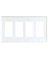 Eaton Cooper Wiring 2164W-BOX Standard-Size Wallplate, 4-Gang, Thermoset,