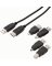 CABLE USB KIT 5 TIPS 3FT BLACK