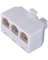 ADAPTER PHONE OUTLET 3-WAY WHT