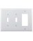 WALLPLATE 3G 2TGL/DECR MID WHT