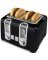 Black+Decker T4569B Electric Toaster, 850 W, 4 Slice/Hr, Manual Control,