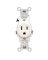 SGL RECP 2P 15A-125V WH