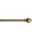 Kenney Finial Rod, 1/2 in Dia, 28 to 48 in L, Plastic, Antique Brass
