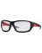 GLASSES SFTY RED/BLK FRM CLEAR