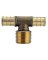 TEE BRASS PEX BARB X MPT 1/2IN