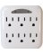 PowerZone OR801105 Outlet Tap, 125 V, 6-Outlet, White
