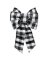 Holidaytrims Christmas Specialty Decoration, 1 in H, Bow Plaid, Fabric, Black/White