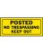 HY-KO 23004 Fence Sign, Rectangular, POSTED NO TRESPASSING KEEP OUT, Black