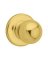 Kwikset 200P3CPRCLRCS Door Knob, Polished Brass, 1-3/8 to 1-3/4 in Thick