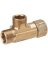 TEE BRASS 3/8OD X 3/8OD X 1/4F