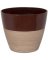 Landscapers Select PT-S068 Planter, 8 in Dia, Round, Resin, Red/Wood,