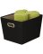 Honey-Can-Do Storage Bin with Handle, Polyester, Black, 15-3/4 in L, 13 in W, 10.8 in H