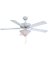 FAN CEIL W/1 DOME LT 52IN WHT