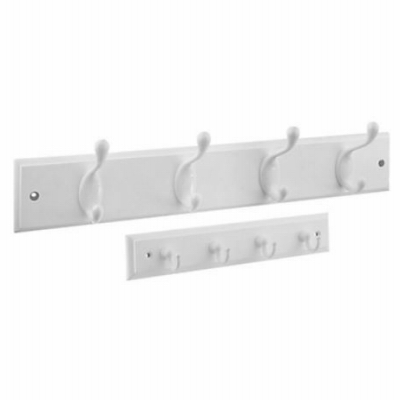 18" WHT Hook & Key Rail