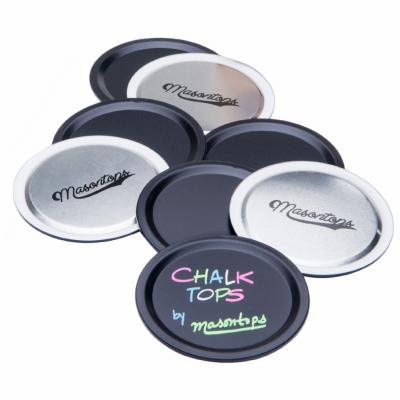 8pk Wide Chalk Top Jar  Lids