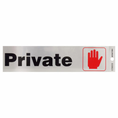 2x8 Black/Nickel Private Sign