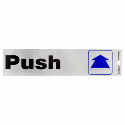 2x8 Black/Nickel Push Sign