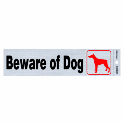 2x8 BLK Beware Dog Sign