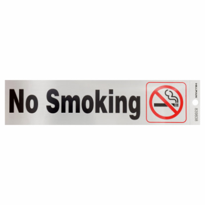 2x8 Black No Smoking Sign