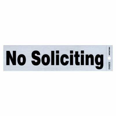 2x8 Black No Soliciting Sign