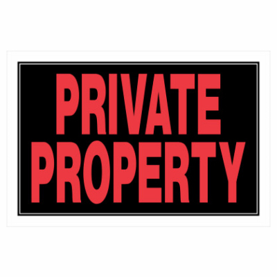 8"x12" BLK/RED Private Prop Sign