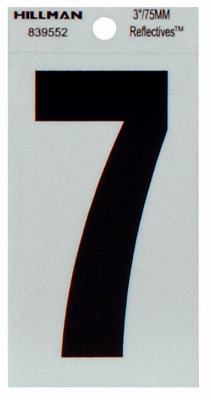 3" Black/Silver Thin Letter:#7